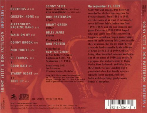Sonny Stitt / Don Patterson - Brothers-4 | Prestige (PRCD-24261-2) - 2 Sonny Stitt / Don Patterson - Brothers-4 | Prestige (PRCD-24261-2) - 2