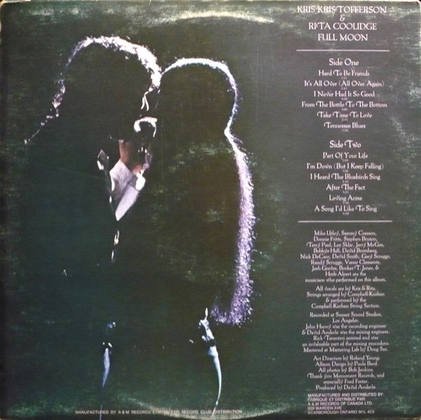 Kris Kristofferson & Rita Coolidge - Full Moon | A&M Records (SP-4403) - 2 Kris Kristofferson & Rita Coolidge - Full Moon | A&M Records (SP-4403) - 2