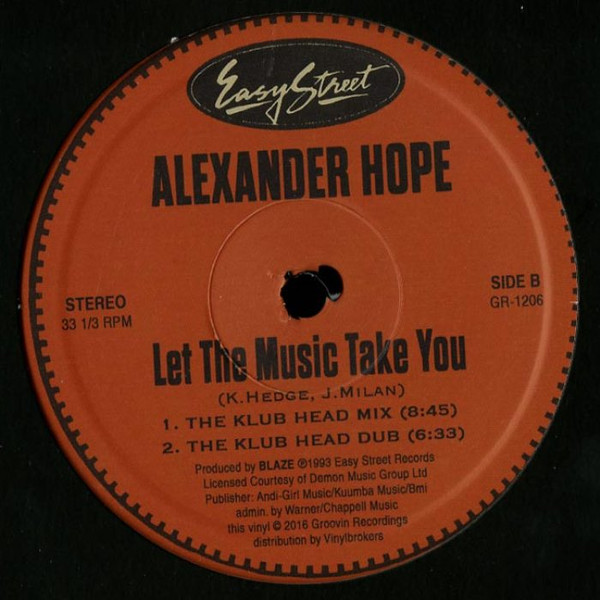 Alexander Hope - Saturdays / Let The Music Take You | Easy Street Records (GR-1206)