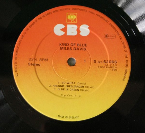 Miles Davis - Kind Of Blue | CBS (S BPG 62066) - 4