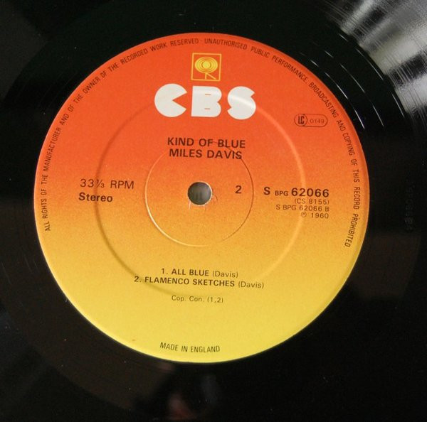 Miles Davis - Kind Of Blue | CBS (S BPG 62066) - 3