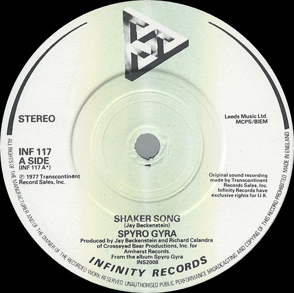 Spyro Gyra - Shaker Song | Infinity Records (INF 117) - 3