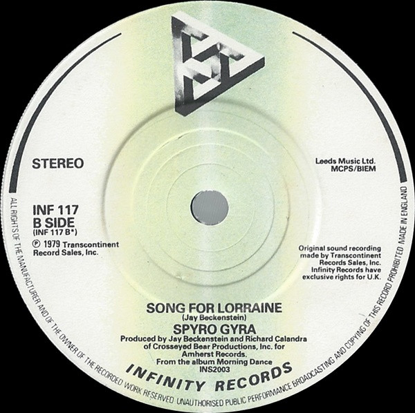 Spyro Gyra - Shaker Song | Infinity Records (INF 117) - 4