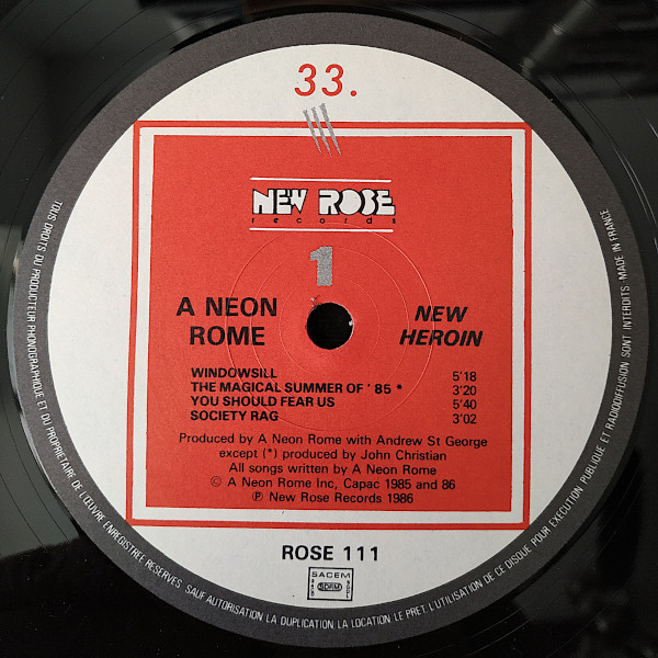 A Neon Rome - New Heroin | New Rose Records (ROSE 111) - 3 A Neon Rome - New Heroin | New Rose Records (ROSE 111) - 3