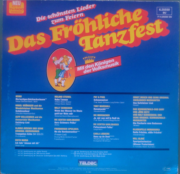 Various - Das Fröhliche Tanzfest (Die Schönsten Lieder Zum Feiern) | TELDEC (6.25550 BU) - 2