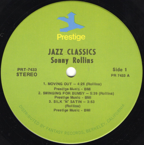 Sonny Rollins - Jazz Classics | Prestige (PR 7433) - 3