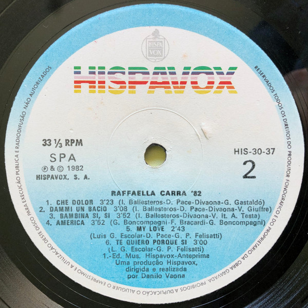 Raffaella Carrà - Raffaella Carrà '82 | Hispavox (HIS 30-37) - 4