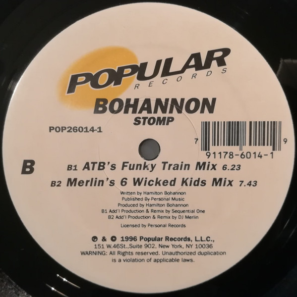 Hamilton Bohannon - Stomp | Popular Records (POP26014-1) - main