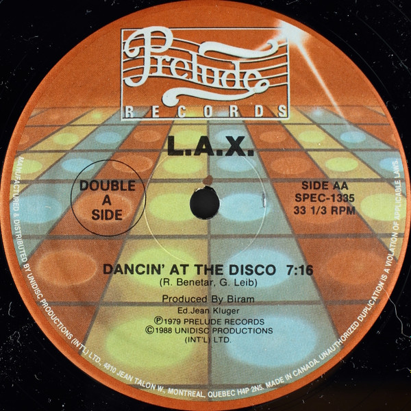 L.A.X. - All My Love / Dancin' At The Disco | Prelude Records (SPEC 1335) - 2