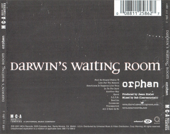 Darwin's Waiting Room - Orphan | MCA Records (088 112 586-2) - 2