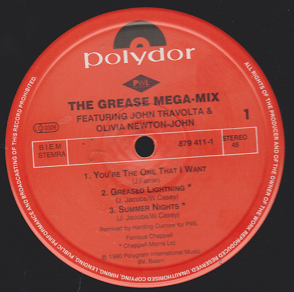 John Travolta & Olivia Newton-John - The Grease Megamix | Polydor (879 411-1) - 3