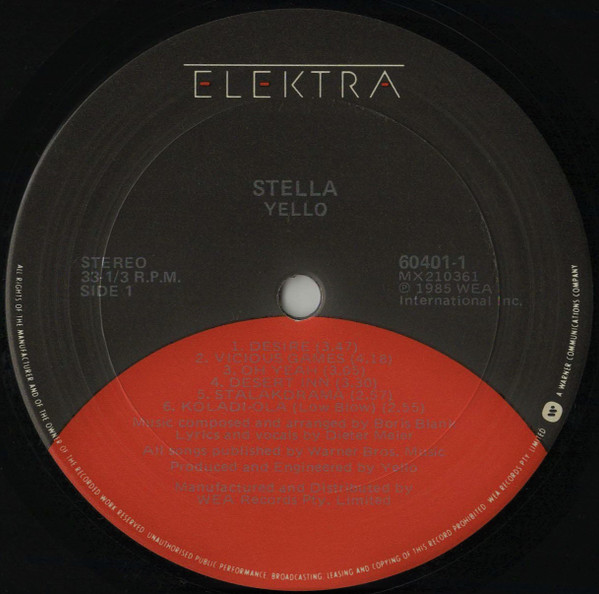 Yello - Stella | Elektra (60401-1) - 3