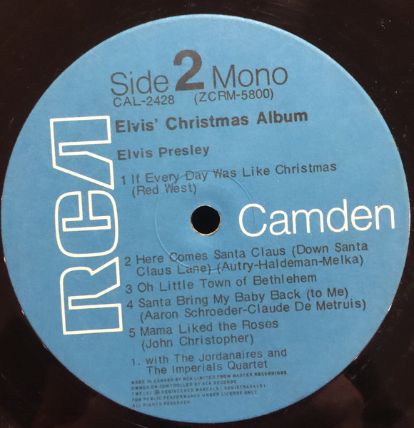 Elvis Presley - Elvis' Christmas Album | RCA Camden (CAL-2428) - 4 Elvis Presley - Elvis' Christmas Album | RCA Camden (CAL-2428) - 4