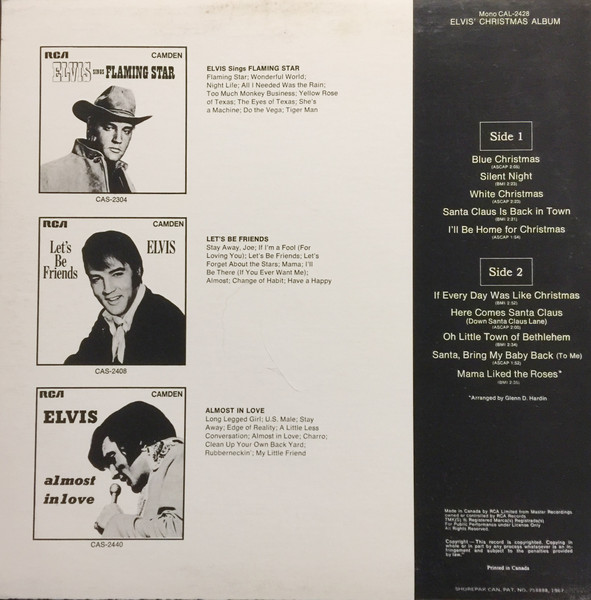 Elvis Presley - Elvis' Christmas Album | RCA Camden (CAL-2428) - 2 Elvis Presley - Elvis' Christmas Album | RCA Camden (CAL-2428) - 2