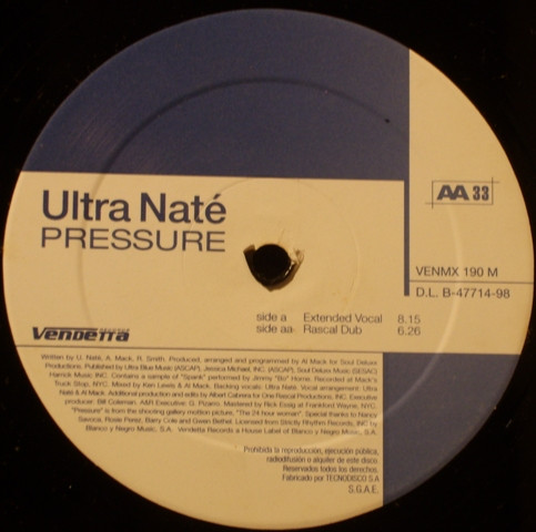 Ultra Naté - Pressure | Vendetta Records (VENMX 190) - main