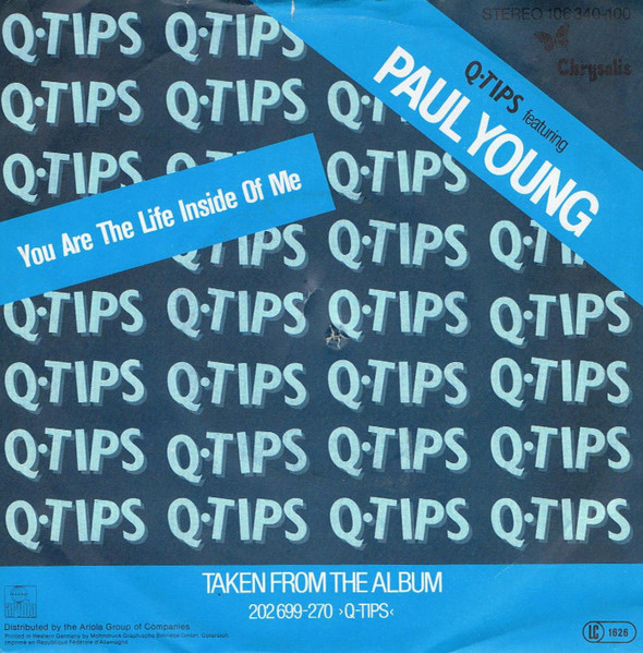 The Q Tips Featuring Paul Young - Tracks Of My Tears | Chrysalis (106 340) - 2