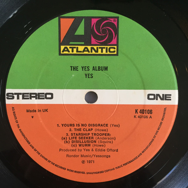 Yes - The Yes Album | Atlantic (K40106) - 3