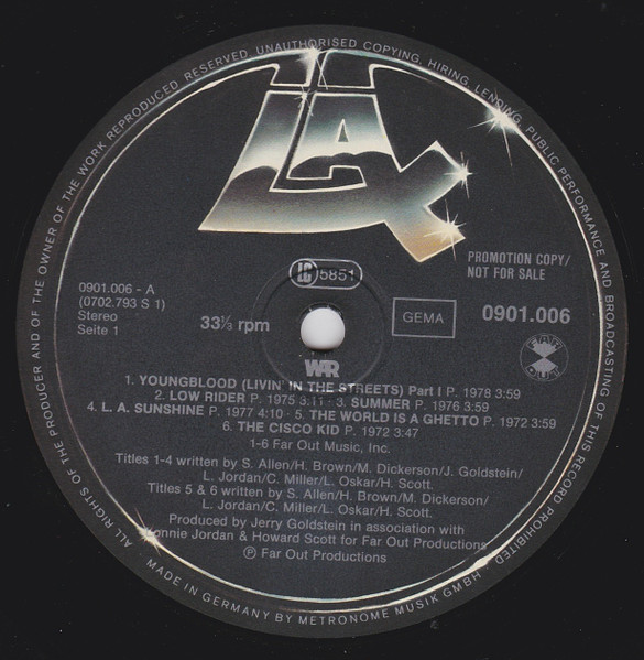 War - Promotional Sampler - Not For Sale | LAX Records (0901.006) - 3