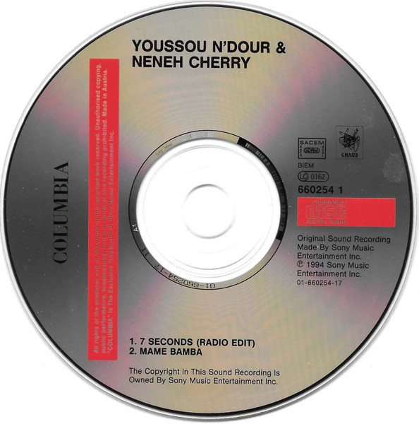 Youssou N'Dour & Neneh Cherry - 7 Seconds | Columbia (COL 660254 1) - 3