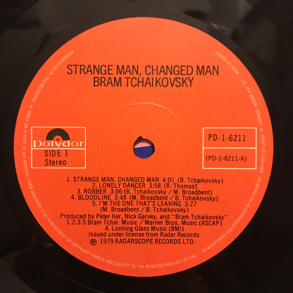 Bram Tchaikovsky - Strange Man, Changed Man [Vinyl] | Polydor (PD-1-6211) - 3