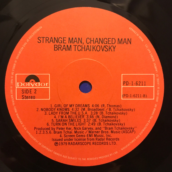 Bram Tchaikovsky - Strange Man, Changed Man [Vinyl] | Polydor (PD-1-6211) - 4