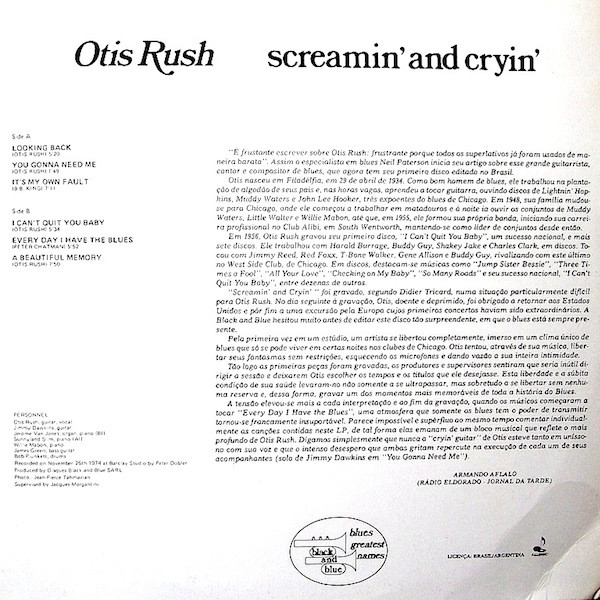 Otis Rush - Screamin' And Cryin' | Black And Blue (LP 3.035) - 2 Otis Rush - Screamin' And Cryin' | Black And Blue (LP 3.035) - 2