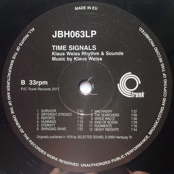 Klaus Weiss Rhythm & Sounds - Time Signals | Trunk Records (JBH063LP) - 4 Klaus Weiss Rhythm & Sounds - Time Signals | Trunk Records (JBH063LP) - 4