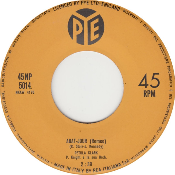 Petula Clark - Abat Jour (Romeo) / You're Getting To Be A Habit With Me | Pye Records (45NP-5014) - 3