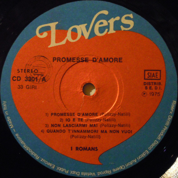 I Romans - A Tutti Gli Innamorati Del Mondo ... Promesse D'amore | Lovers (CD 3301) - 4 I Romans - A Tutti Gli Innamorati Del Mondo ... Promesse D'amore | Lovers (CD 3301) - 4