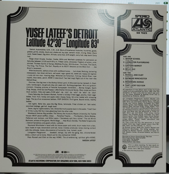 Yusef Lateef - Detroit Latitude 42° 30' Longitude 83° | Atlantic (SD 1525) - 2 Yusef Lateef - Detroit Latitude 42° 30' Longitude 83° | Atlantic (SD 1525) - 2