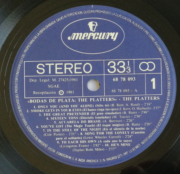 The Platters - Bodas De Plata | Mercury (68 78 093) - 3