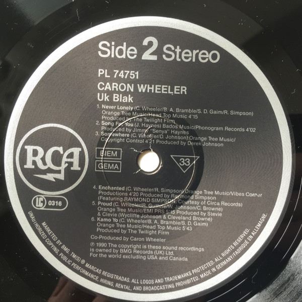 Caron Wheeler - UK Blak | RCA (PL 74751) - 3