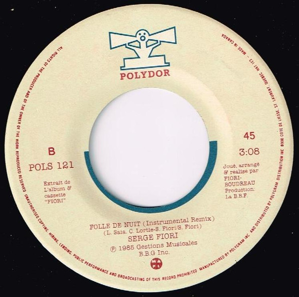 Serge Fiori - Folle De Nuit | Polydor (POLS 121) - 2