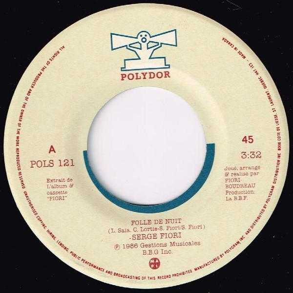 Serge Fiori - Folle De Nuit | Polydor (POLS 121) - main