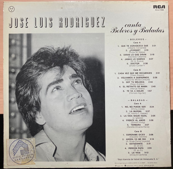 José Luis Rodríguez - Canta Boleros Y Baladas | RCA (SCL2-7288) - 2