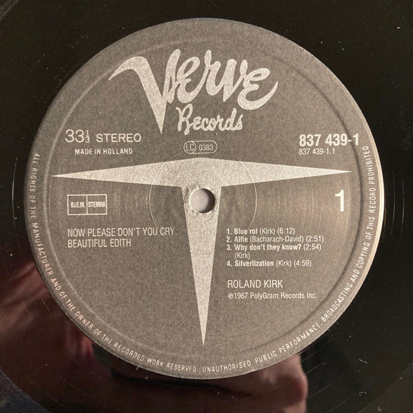 Roland Kirk - Now Please Don't You Cry, Beautiful Edith | Verve Records (837 439-1) - 3 Roland Kirk - Now Please Don't You Cry, Beautiful Edith | Verve Records (837 439-1) - 3
