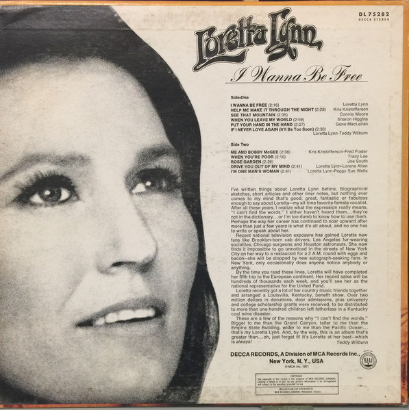 Loretta Lynn - I Wanna Be Free | Decca (DL 75282) - 3 Loretta Lynn - I Wanna Be Free | Decca (DL 75282) - 3