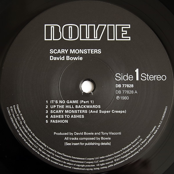 David Bowie - Scary Monsters | Parlophone (DB 77828) - 2 David Bowie - Scary Monsters | Parlophone (DB 77828) - 2