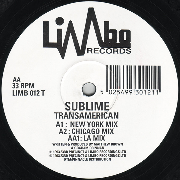 Sublime - Transamerican | Limbo Records (LIMB 012 T) - main