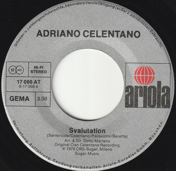 Adriano Celentano - Svalutation | Ariola (17 066 AT) - 3