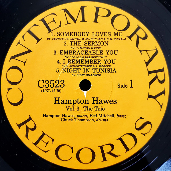 Hampton Hawes - Everybody Likes Hampton Hawes, Vol. 3: The Trio | Contemporary Records (C3523) - 3 Hampton Hawes - Everybody Likes Hampton Hawes, Vol. 3: The Trio | Contemporary Records (C3523) - 3