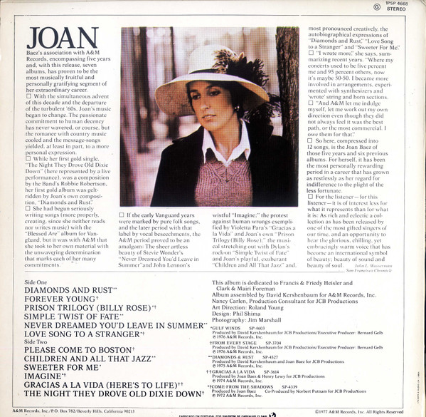 Joan Baez - The Best Of Joan C. Baez | A&M Records (PPSP 4668) - 2