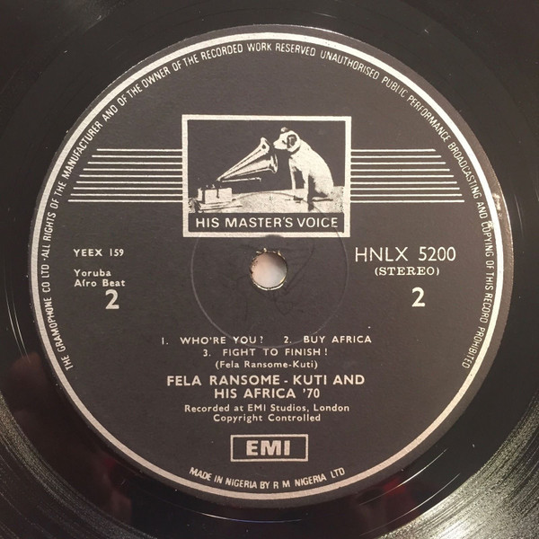 Fela Kuti And His Africa 70 - Fela's London Scene | His Master's Voice (HNLX 5200) - 4