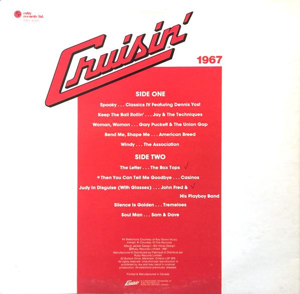 Various - Cruisin' 1967 [Vinyl] | Ruby Records Limited (RR3-4090) - 2
