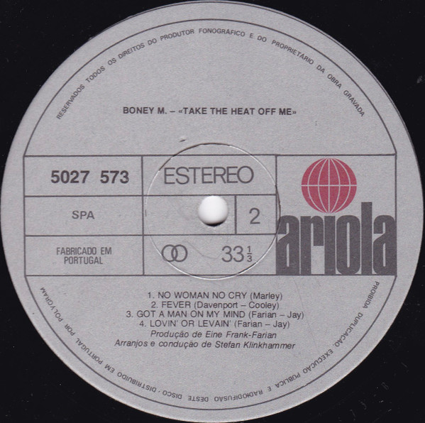 Boney M. - Take The Heat Off Me | Ariola (5027 573) - 4 Boney M. - Take The Heat Off Me | Ariola (5027 573) - 4