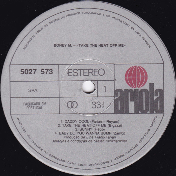 Boney M. - Take The Heat Off Me | Ariola (5027 573) - 3 Boney M. - Take The Heat Off Me | Ariola (5027 573) - 3