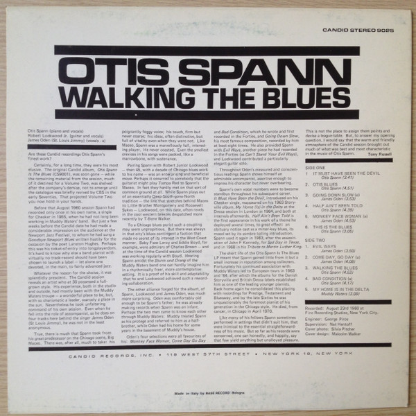 Otis Spann - Walking The Blues | Candid (GJS 9025) - 2