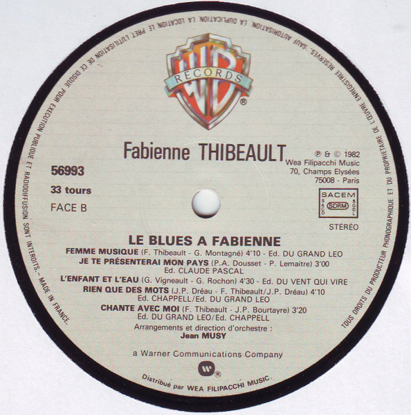 Fabienne Thibeault - Le Blues A Fabienne | Warner Bros. Records (56993) - 4 Fabienne Thibeault - Le Blues A Fabienne | Warner Bros. Records (56993) - 4