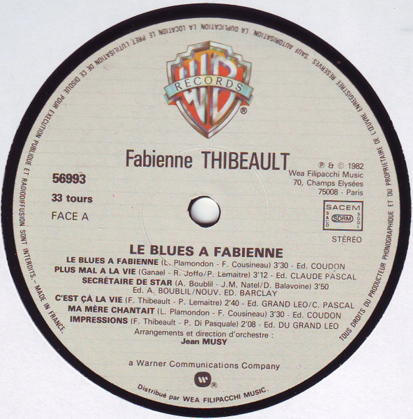 Fabienne Thibeault - Le Blues A Fabienne | Warner Bros. Records (56993) - 3 Fabienne Thibeault - Le Blues A Fabienne | Warner Bros. Records (56993) - 3