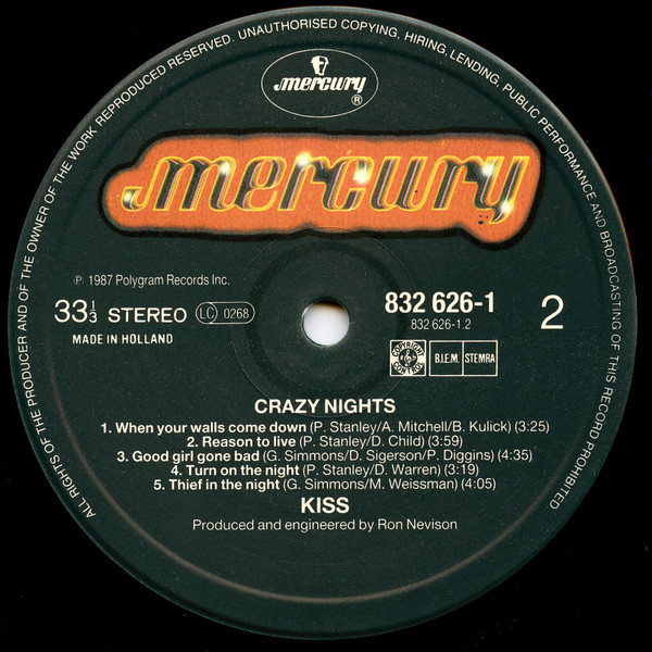 Kiss - Crazy Nights | Mercury (832 626-1) - 4